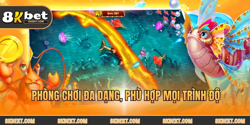 Phòng chơi đa dạng, phù hợp mọi trình độ
